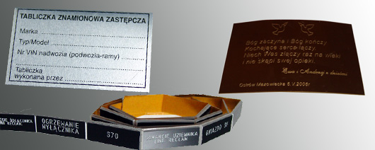 Grawerowanie tabliczek znamionowych i opisowych
